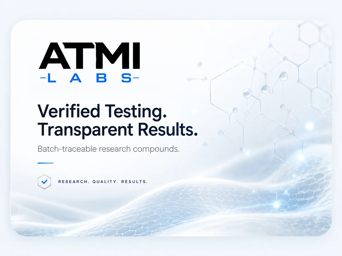 ATMI Labs — verified testing, transparent results, batch-traceable research compounds
